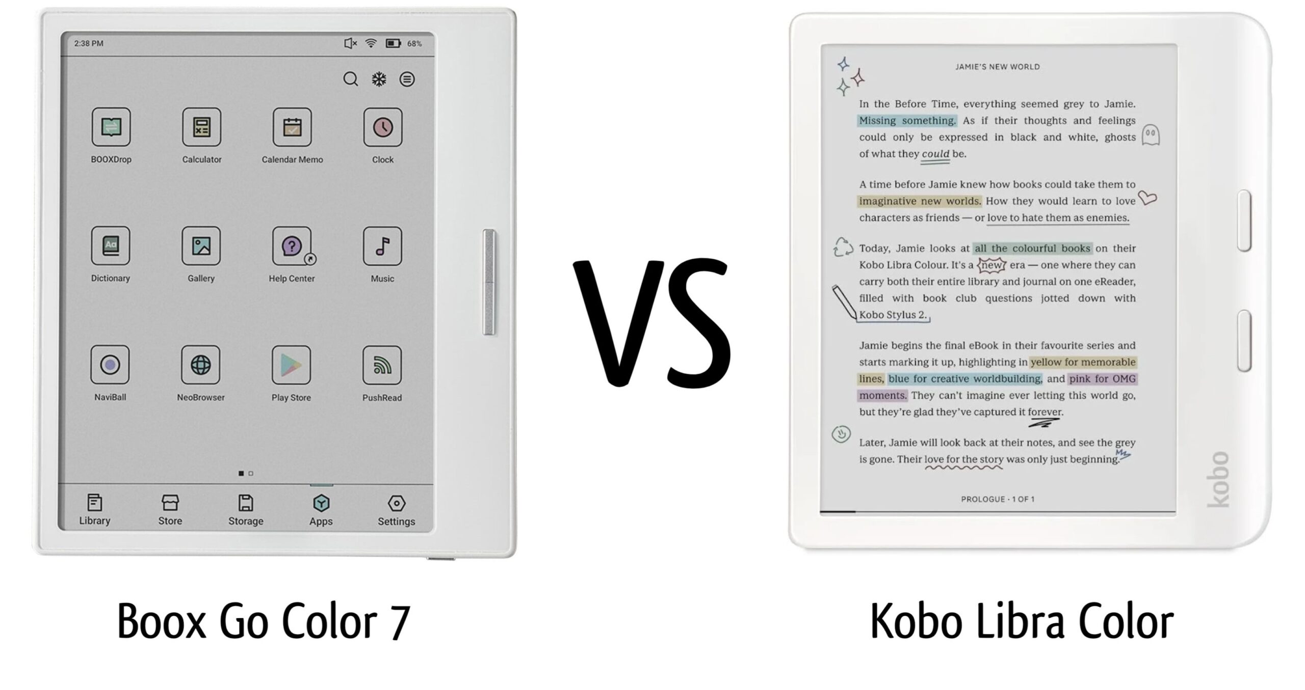 Boox go color 7 vs Kobo libra color
