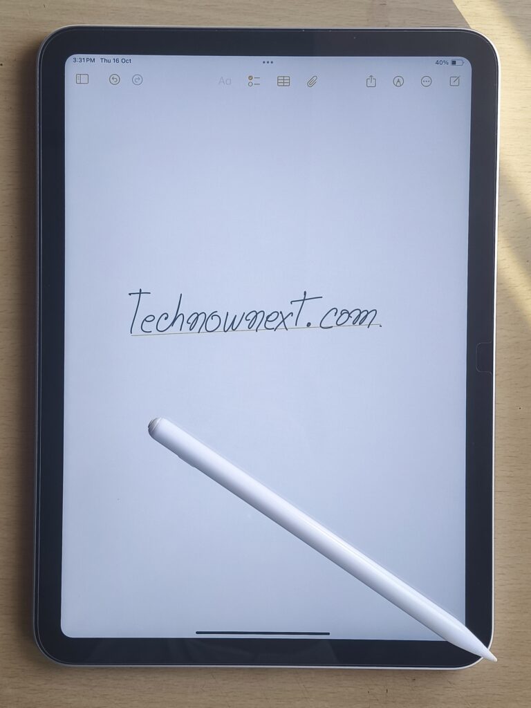 ipad a16 note taking with pencil