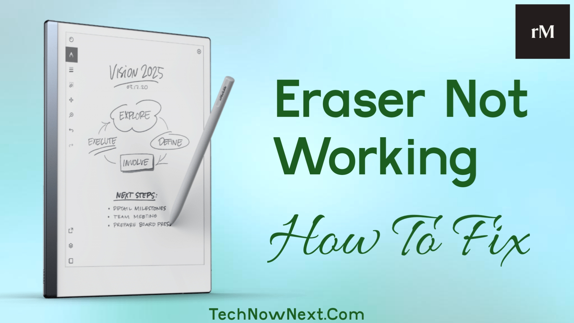 remarkable eraser not working